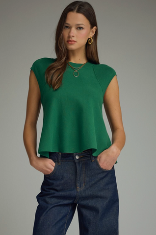Cap Sleeve Knit Top