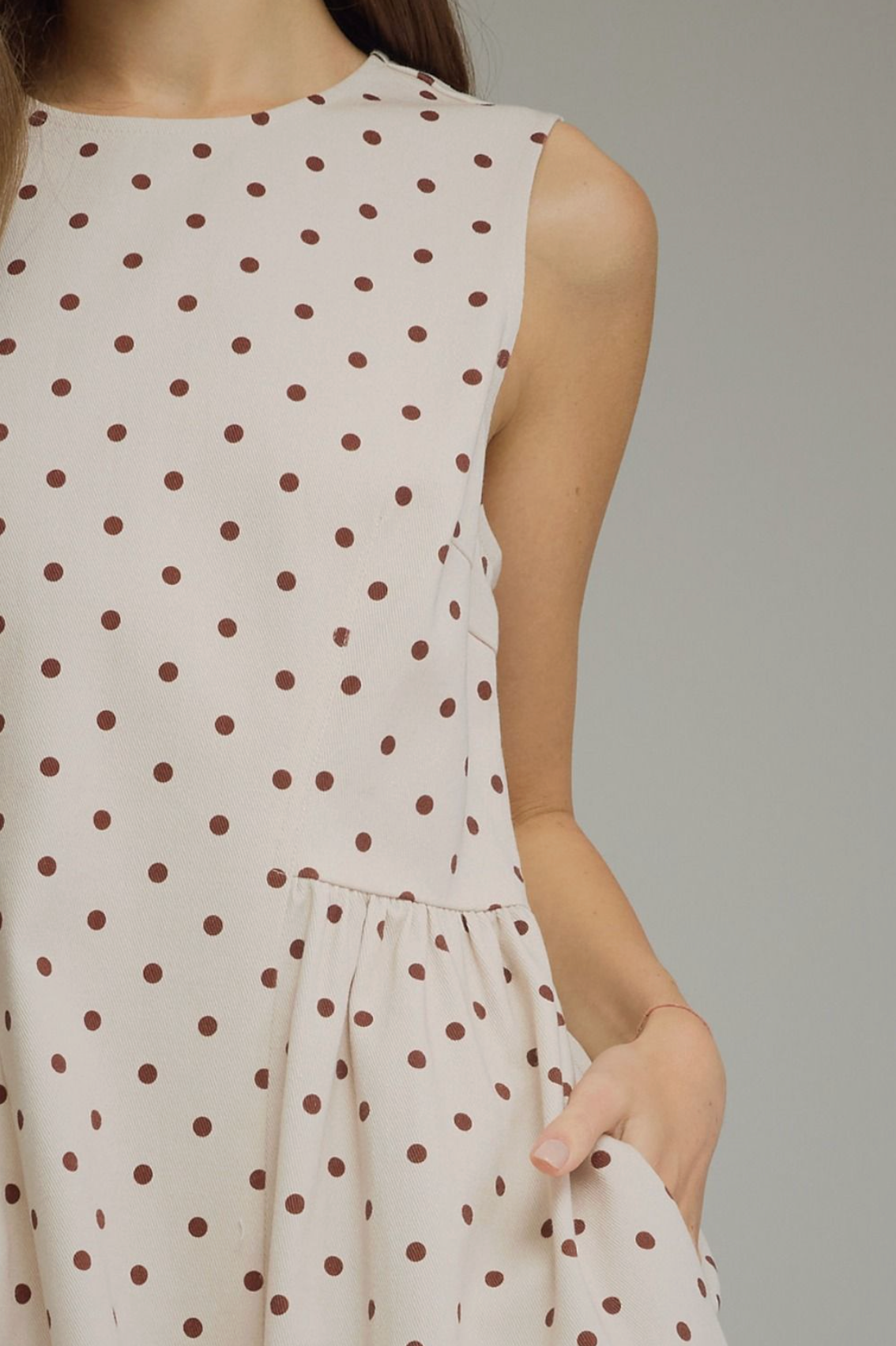 Polka Dot Sleeveless Midi Dress