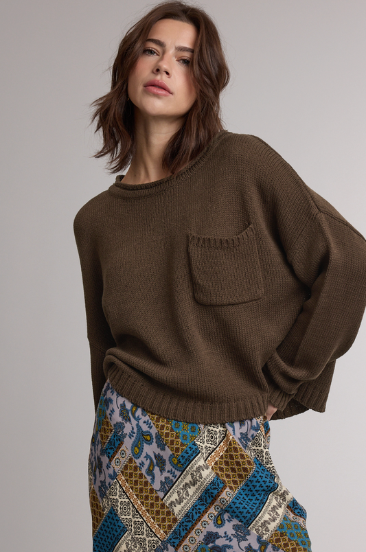 Roll Neck Pocket Sweater
