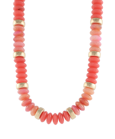 Wide Bead Stone Necklace