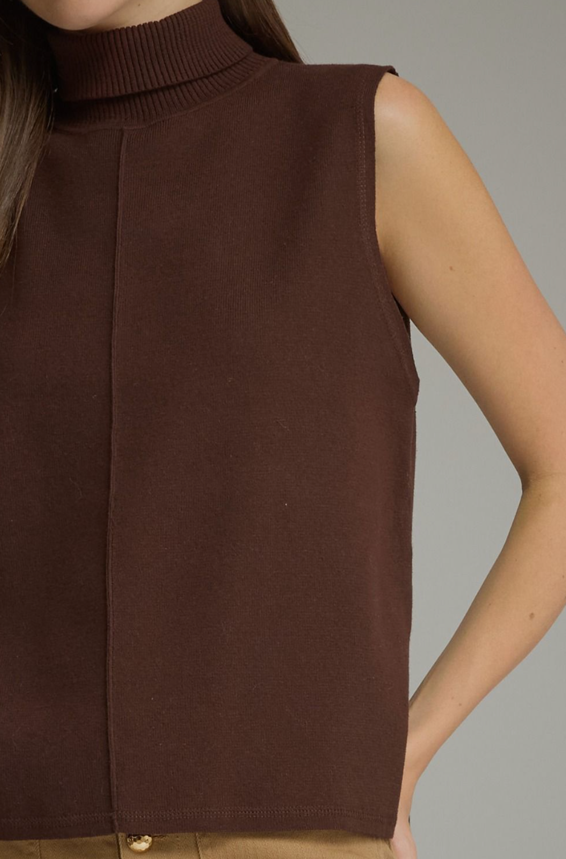 Sleeveless Turtleneck Top