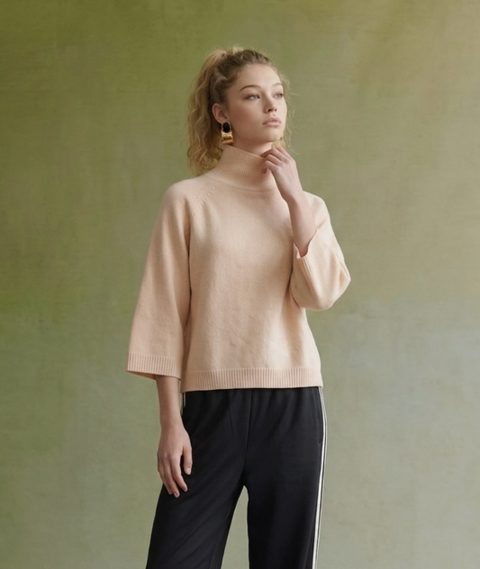 Soft Mock Neck Knit Sweater