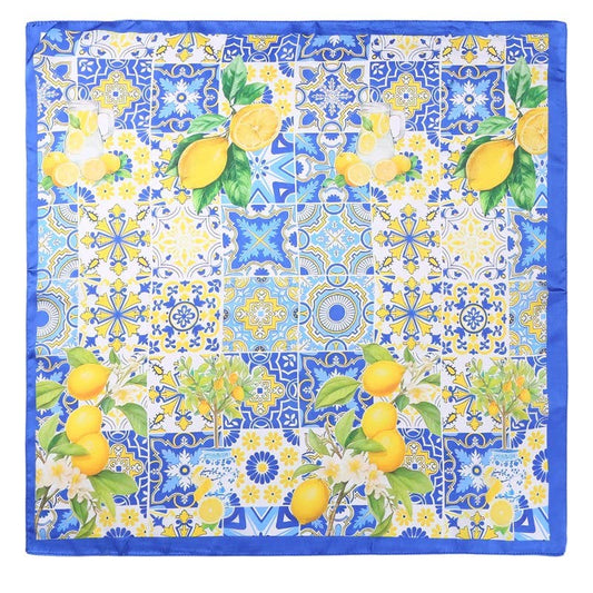 Lemon & Tile Daisy Satin Scarf