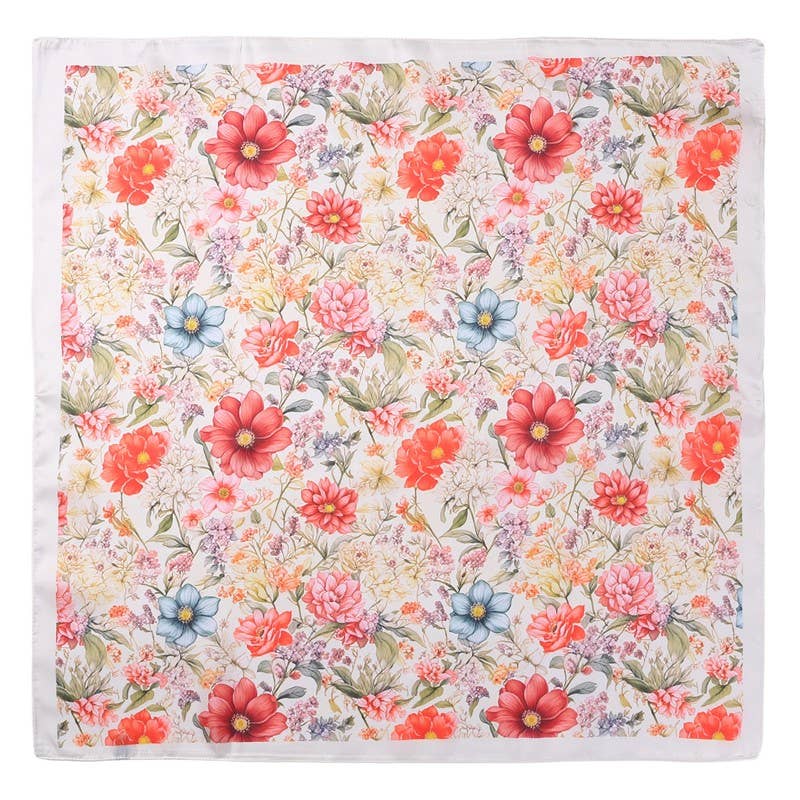 Botanical Floral Satin Scarf