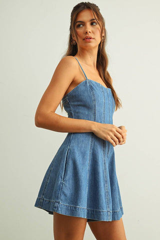 Washed Denim Romper