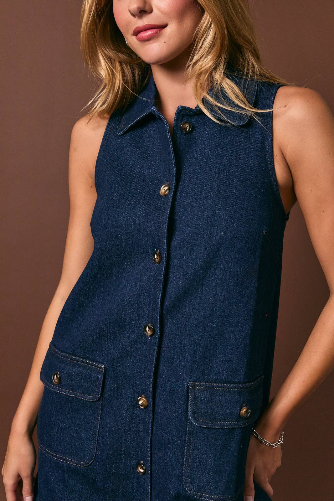 Collared Denim Dress