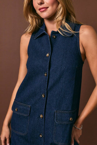 Collared Denim Dress