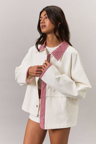 Gingham Contrast Jacket
