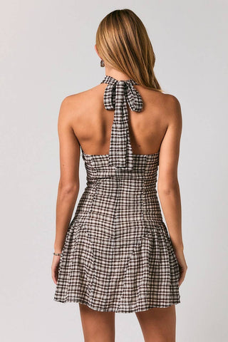 Halter Flare Mini Dress