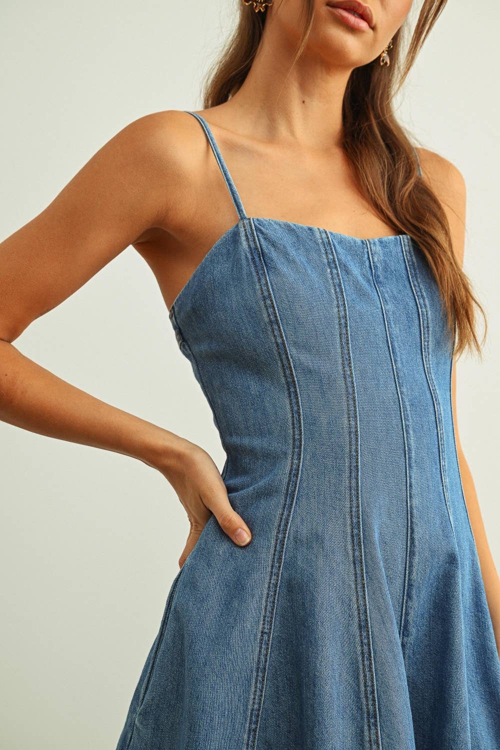 Washed Denim Romper