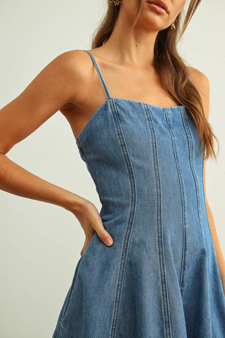 Washed Denim Romper