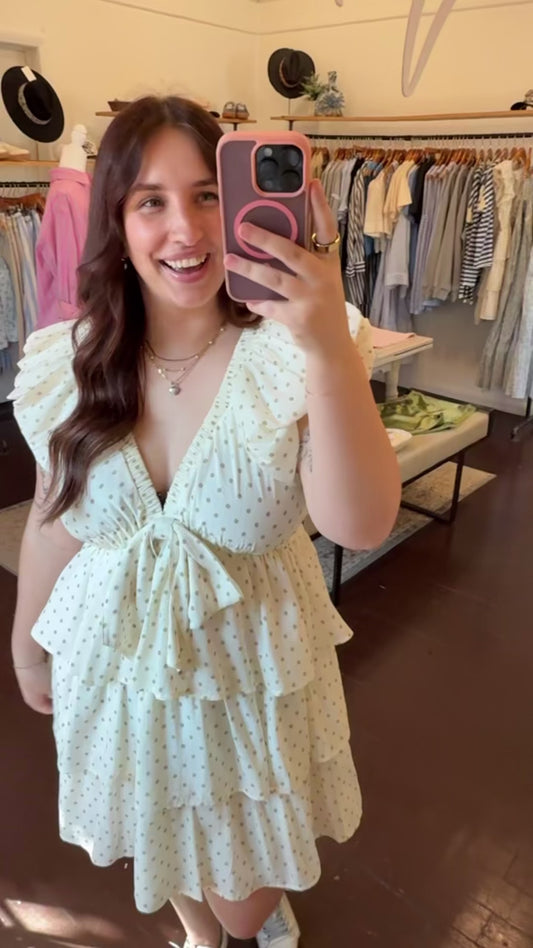 Polka Dot Cap Sleeve Dress