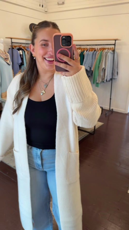 Ribbed Knit Sweater Cardigan