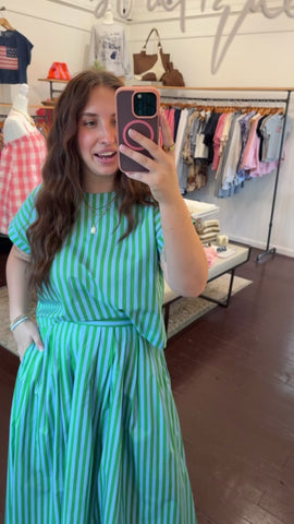 Striped Midi Skirt