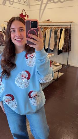 Sequin Santa Pullover