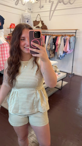 Gingham Utility Pocket Shorts