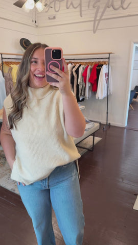 Brushed High Neck Sweater Vest