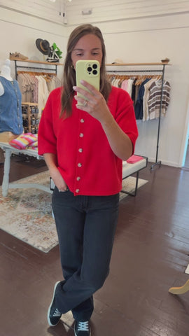 Brushed Button-Up Sweater
