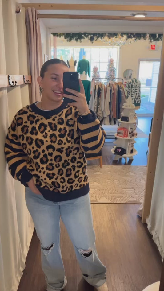 Leopard Stripe Sweater