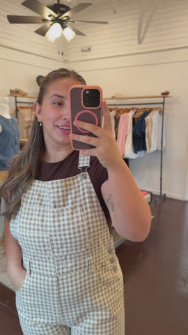 Gingham Denim Overalls