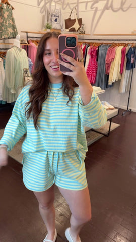 Striped Knit Shorts