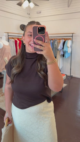 Mock Neck Short Sleeve Sweater