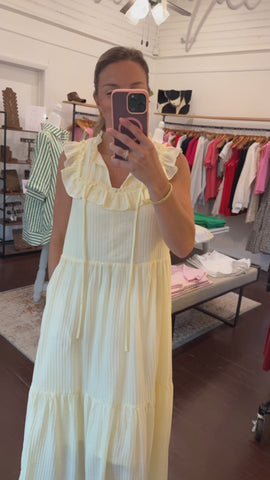 Striped Ruffle Tiered Maxi Dress