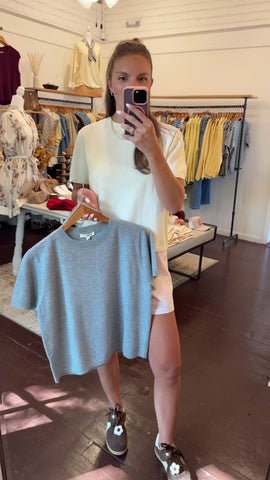 Short Sleeve Crewneck Knit Top