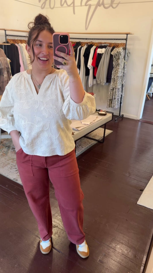 Utility Seamed Barrel Jeans