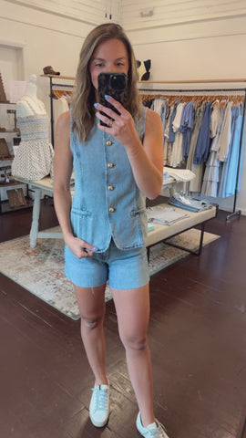 Sleeveless Denim Vest
