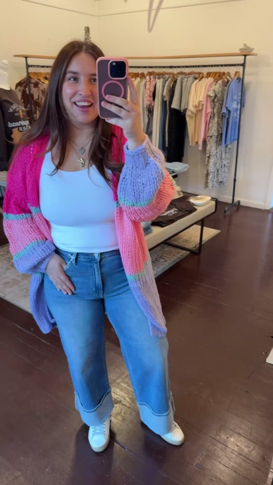 Petite Cuffed Slim Wide Jeans