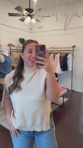 Mock Neck Hi-Lo Sweater