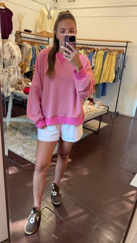 Striped Drop Shoulder Sweatshirt