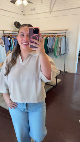 Solid V-Neck Collar Sweater