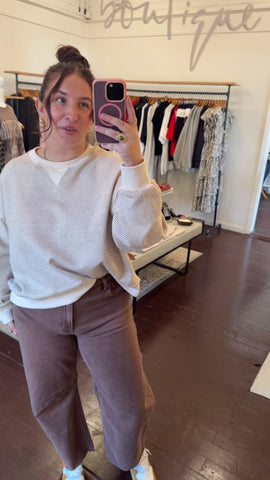 Striped Contrast Knit Pullover