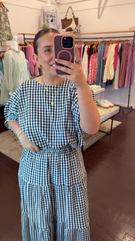 Gingham Midi Skirt