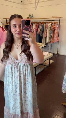 Dainty Floral Combo Maxi Dress
