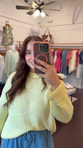 Mock Neck Open-Knit Sweater