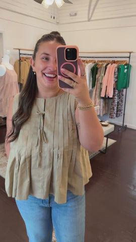 Sleeveless Pleated Top