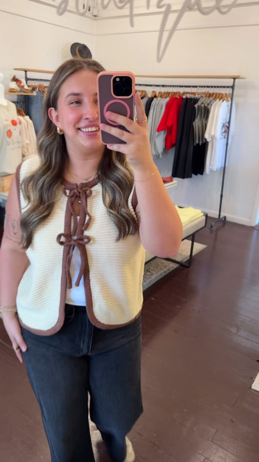 Two Tone Tie Front Vest