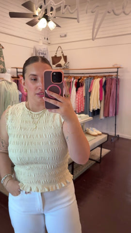 Sleeveless Smocked Top