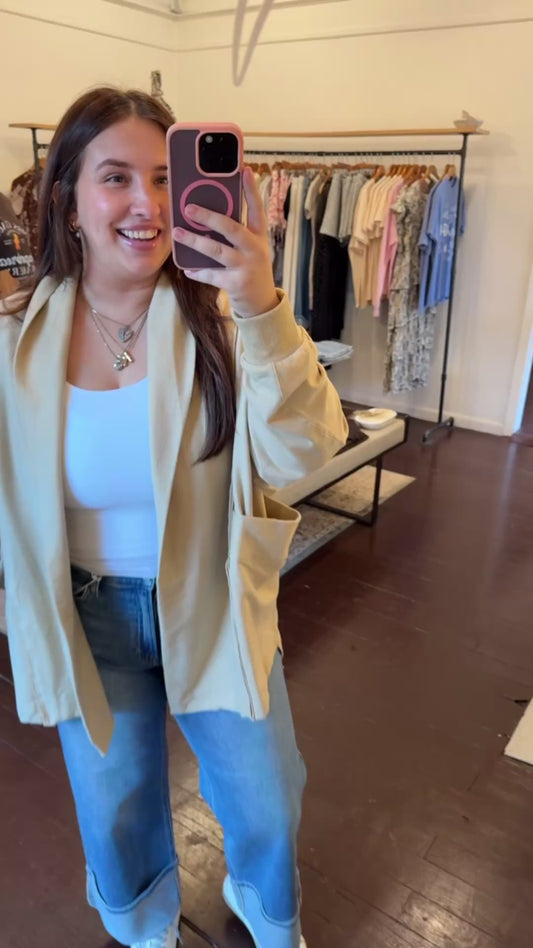 French Terry Draped Cardigan