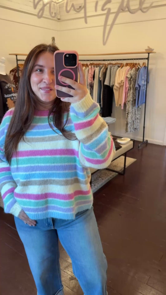 Brushed Multi-Striped Sweater