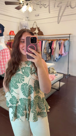 Botanical Print Sleeveless Top