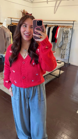 Floral Embroidered Cardigan