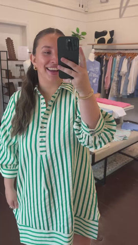 Stripe Collared Mini Dress