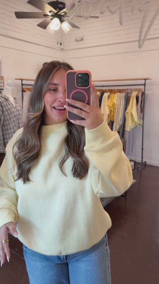Fleece Wide Neck Sweatshirt