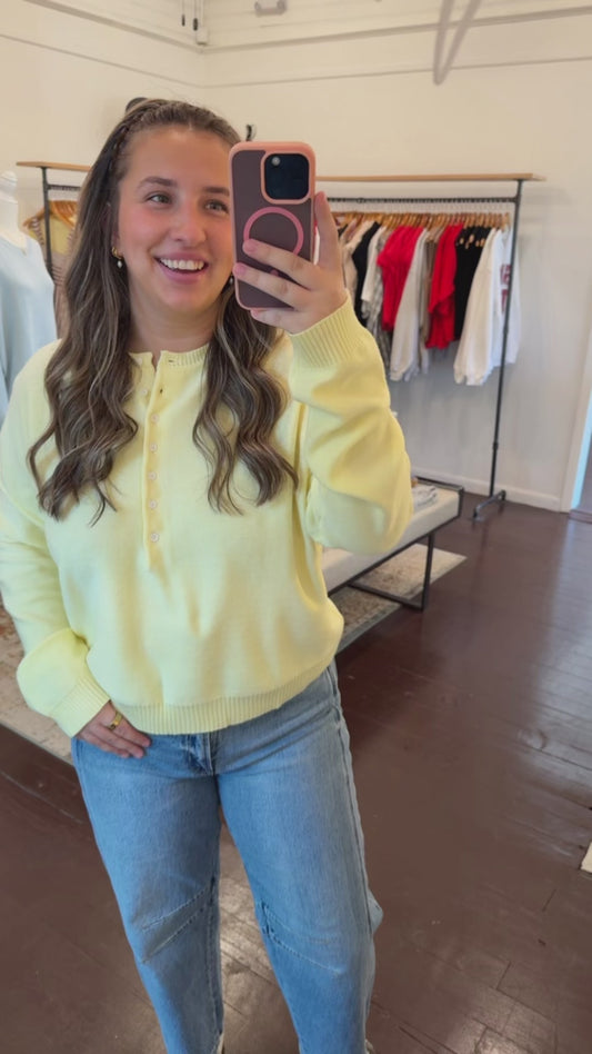 Henley Button-Up Sweater
