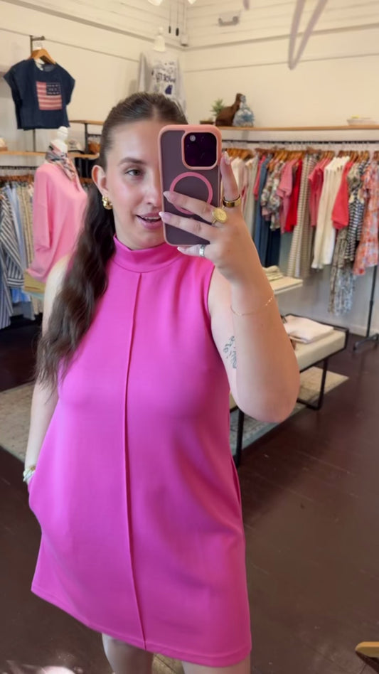Mock Neck Mini Dress