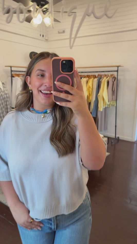 Crew-Neck Drop Shoulder Sweater